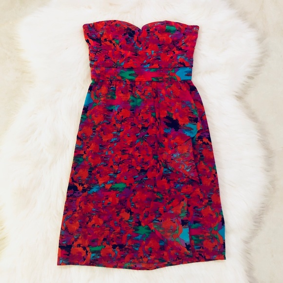 Strapless Silk Cocktail Dress, size 0 - Picture 4 of 8